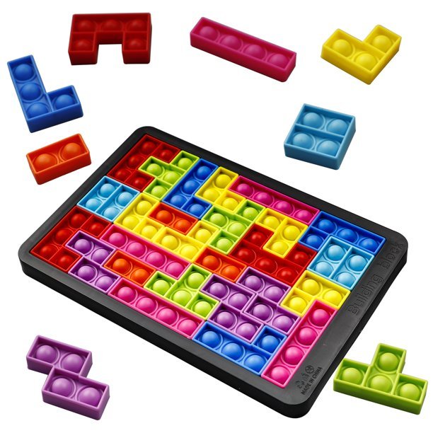 Push it Pop Puzzle Game Fidget Jigsaw Toys,Rainbow